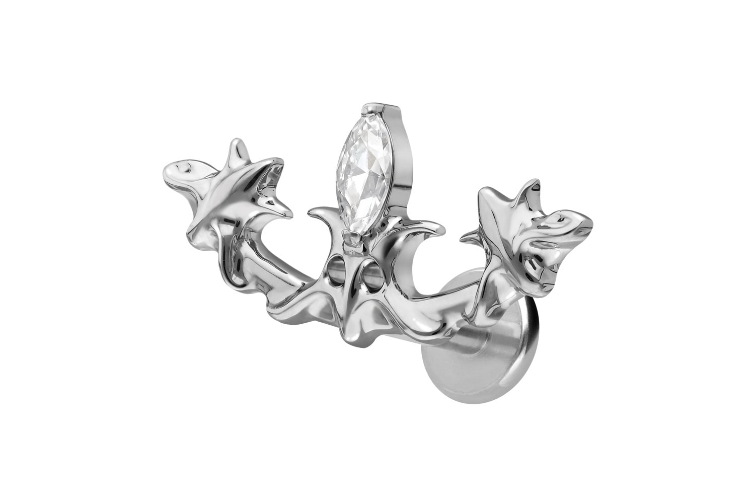 Titan Labret Piercing mit Innengewinde GOTISCHES DESIGN